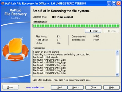 MAPILab File Recovery for Office 1.5 screenshot