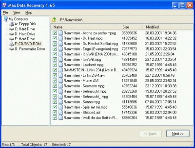 Max Data Recovery 1.65 screenshot