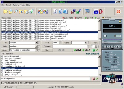 Mp3 File Editor 5.00.beta.7 screenshot