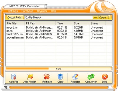 MP3 to WAV Converter 2.65 screenshot