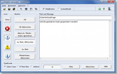 MsgBox Generator 2010.8.54 screenshot