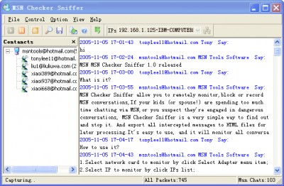 MSN Checker Sniffer 2.5.2 screenshot