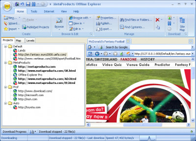 Offline Explorer 7.5 screenshot