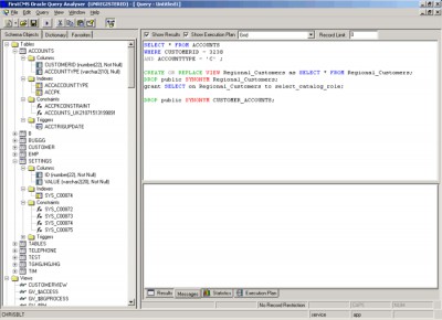 Oracle Query Analyser 2.0.3 screenshot