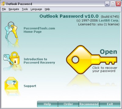 Outlook Password 10.1.6805 screenshot