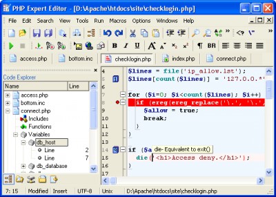 PHP Expert Editor 4.3 screenshot
