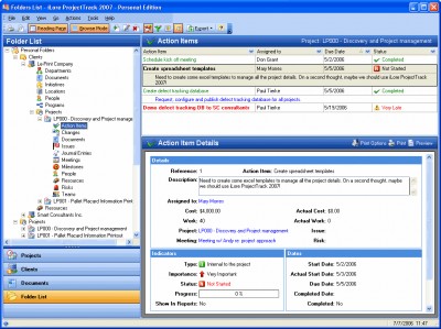 ProjectTrack - Personal Edition 2007 screenshot