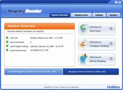 Registry Booster 1.1 screenshot