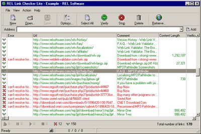REL Link Checker Lite 1.0 screenshot