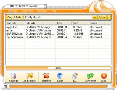 RM to MP3 Converter v1.47 screenshot