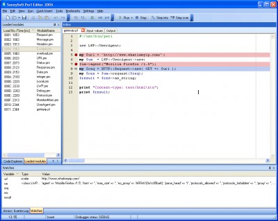 SannySoft Perl Editor 3.1 screenshot