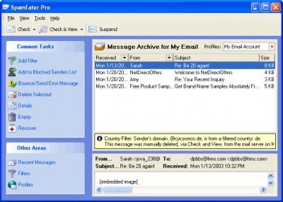 SpamEater Pro 4.1.0 beta screenshot