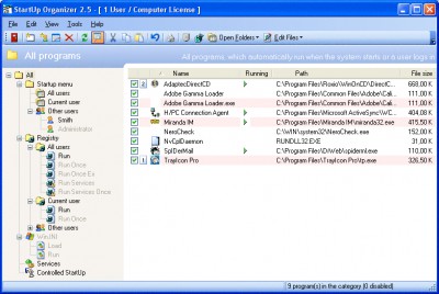 StartUp Organizer 2.9 SR2 screenshot
