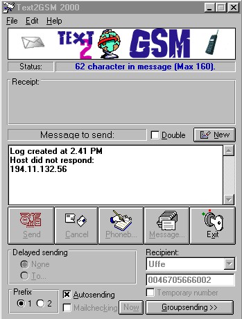 Text2GSM 3.6 screenshot