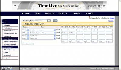 TiMELiVE 2.5 screenshot
