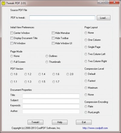 Tweak PDF 2.01 screenshot