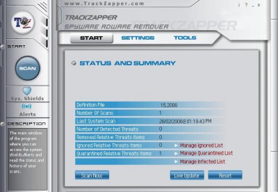 TZ Spyware-Adware Remover 8.0.0.0 screenshot
