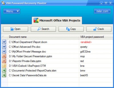 VBA Password Recovery Master 3.0 screenshot