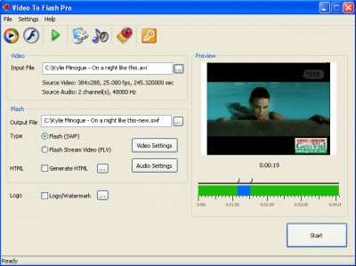 Video to Flash Converter PRO 5.6 screenshot