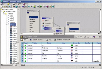 Visual SQL-Designer 4.01 screenshot