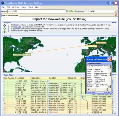 VisualRoute 2006 10.0j screenshot