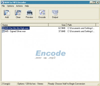 WAV to MP3 Encoder v.2.0 screenshot