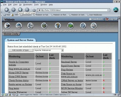 Webmin 1.310 screenshot