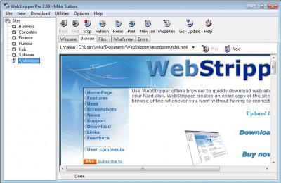 WebStripper 2.62 screenshot
