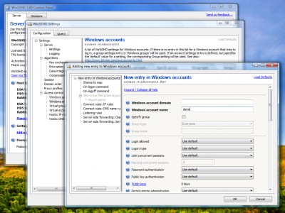 WinSSHD 5.02 screenshot WinSSHD 5.02 screenshot