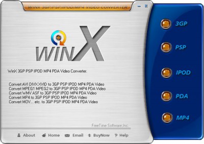 WinX 3GP PDA MP4 Video Converter 3.5.1 screenshot