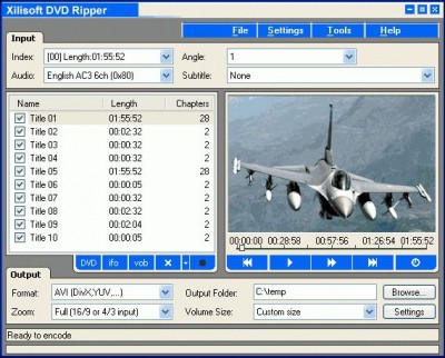 Xilisoft DVD Ripper Platinum 4.0.53.0721 screenshot