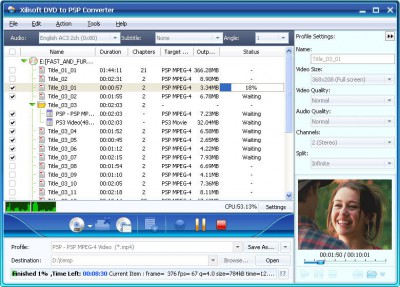 Xilisoft DVD to PSP Suite 6.0.14.110 screenshot