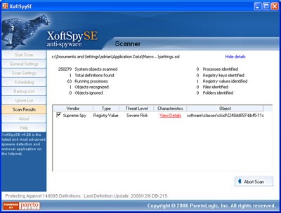 XoftSpy 4.09 screenshot